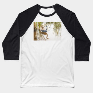 Tri-colored Heron Reflecting On the Shallows Baseball T-Shirt